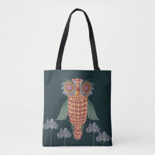 Bolsa Tote A Coruja da sabedoria e das flores