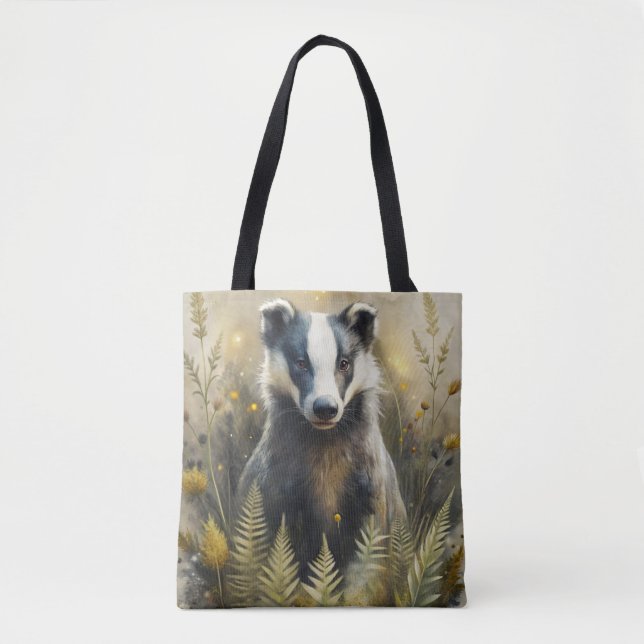 Bolsa Tote A Cute Forest Badger (Frente)