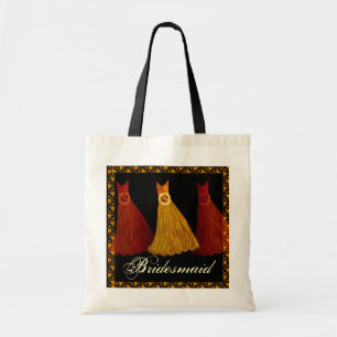 Bolsa Tote A dama de honra preta alaranjada Dourado veste o