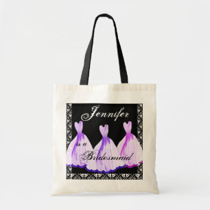 Bolsa Tote A dama de honra ROXA & COR-DE-ROSA veste a sacola