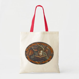 Bolsa Tote A dragon reading for learning and enjoyment.