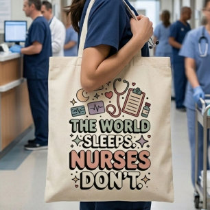 Bolsa Tote A Enfermeira do Mundo Dorme Não Camisa Divertida d