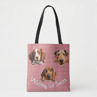 Bolsa Tote À espera de cães Papais noeis