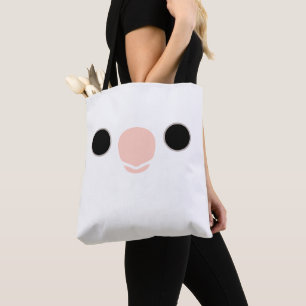 Bolsa Tote A face de um cacatua de pés claros de face branca