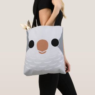 Bolsa Tote A face de um papagaio monge cinzento