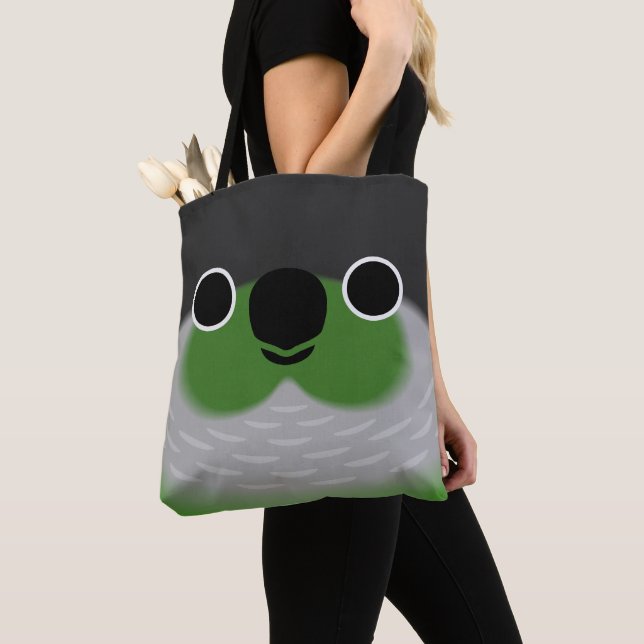 Bolsa Tote A face de um periquito de bochecha verde (Close Up)