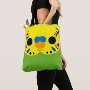 Bolsa Tote A face de um periquito fêmea normal