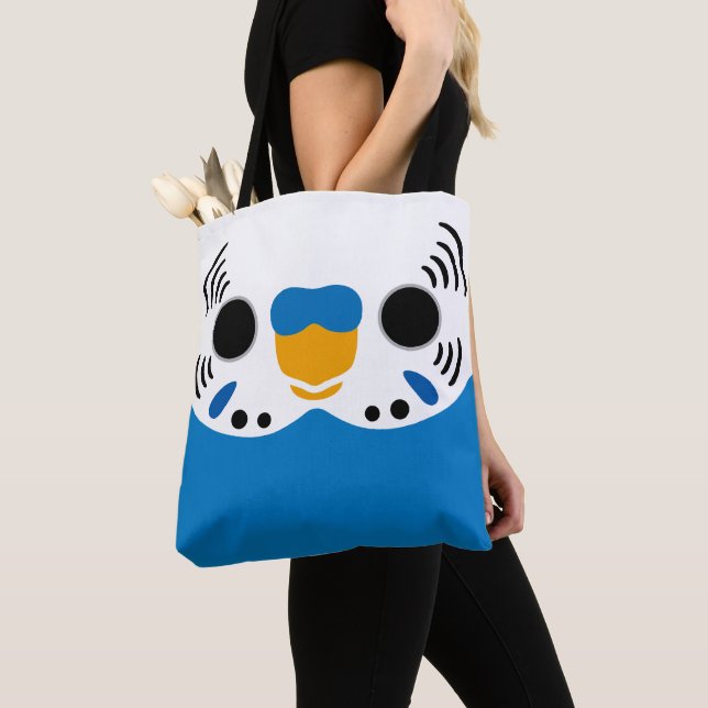 Bolsa Tote A face de um periquito macho cobalto normal (Close Up)
