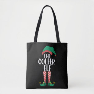 Bolsa Tote A Família Golfer Elf Golf Correspondendo ao Natal