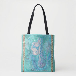 Bolsa Tote A fantasia da "sereia de cristal" por Renee Lavoie