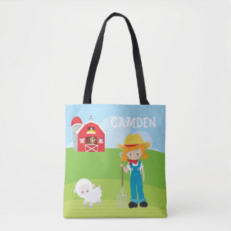 Bolsa Tote A Farmer Barn Girl personalizada