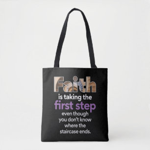 Bolsa Tote "A Fé é Dar o Primeiro Passo..." Gráfico (3.W)