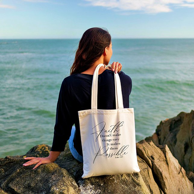 Bolsa Tote A fé torna as coisas possíveis (Criador carregado)