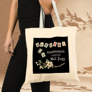 Bolsa Tote A felicidade está tocando Mah Jongg com as Meninas