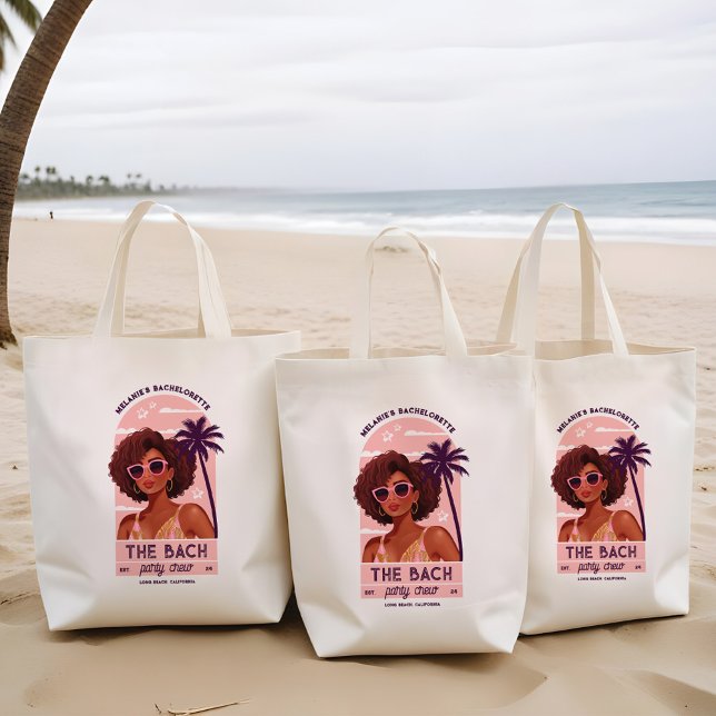 Bolsa Tote A Festa de solteira da Tripulação do Bach (The Bach Party Crew Retro Woman Bachelorette Party Tote Bag)