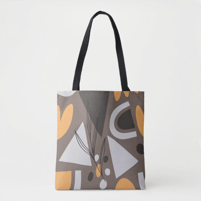 Bolsa Tote A forma simples moderna forma um design de padrão  (Frente)