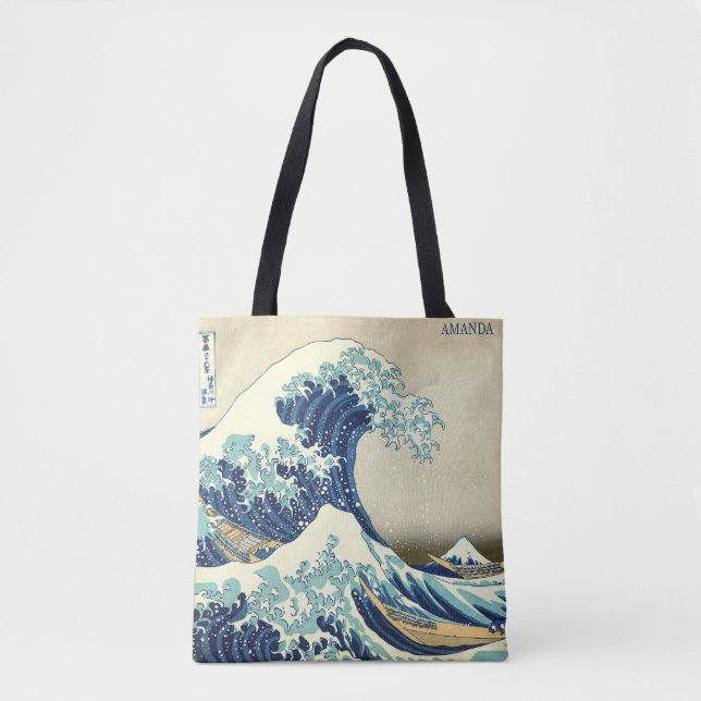 Bolsa Tote A Grande Onda – Katsushika Hokusai – Texto Persona (Frente)
