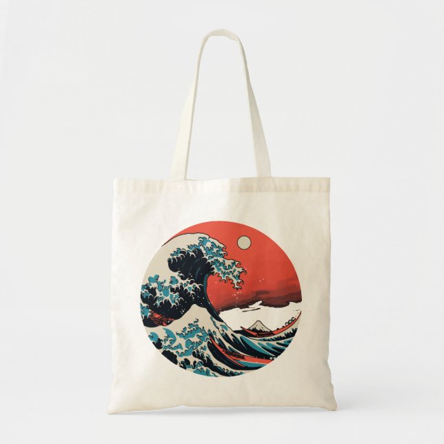 Bolsa Tote A Grande Onda Retro de Kanagawa (Frente)