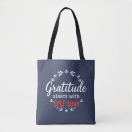Bolsa Tote A gratidão começa com o amor próprio - personalizá