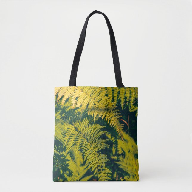 Bolsa Tote A green fern plants background with shadows. abstr (Frente)