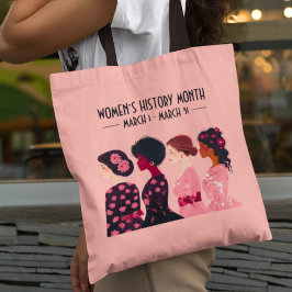 Bolsa Tote A história das mulheres no mês mundial é cor de ro