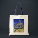 Bolsa Tote A Igreja em Auvers, Van Gogh<br><div class="desc">Vincent Willem van Gogh (30 de março de 1853 - 29 de julho de 1890) foi um pintor holandês impressionista poste que se encontra entre as figuras mais famosas e influentes da história da arte ocidental. Em pouco mais de uma década, criou cerca de 2.100 trabalhos de arte, incluindo cerca...</div>