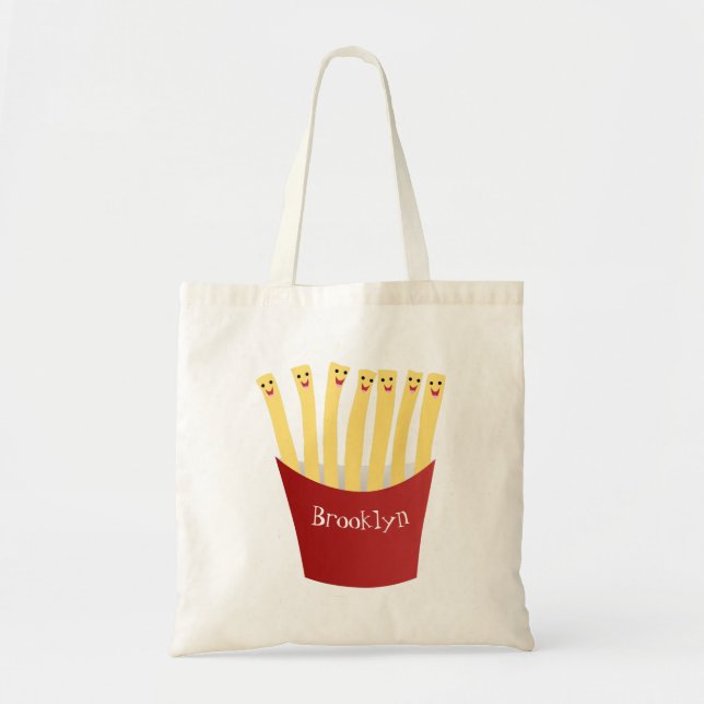Bolsa Tote A ilustração de desenho animado de comida rápida d (Frente)
