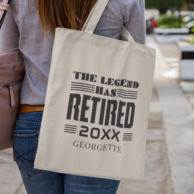 Bolsa Tote A Legenda De Reforma Do Chefe Personalizado Se Apo (Legend Has Retired Modern Tote Bag)