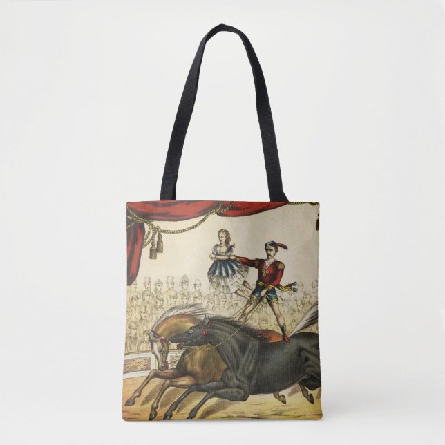 Bolsa Tote A Lei De Dois Cavalos, Circo, Circo, Circa 1874. (Frente)