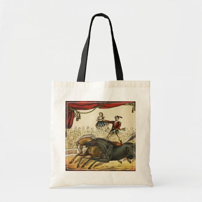 Bolsa Tote A Lei De Dois Cavalos, Circo, Circo, Circa 1874. (Frente)