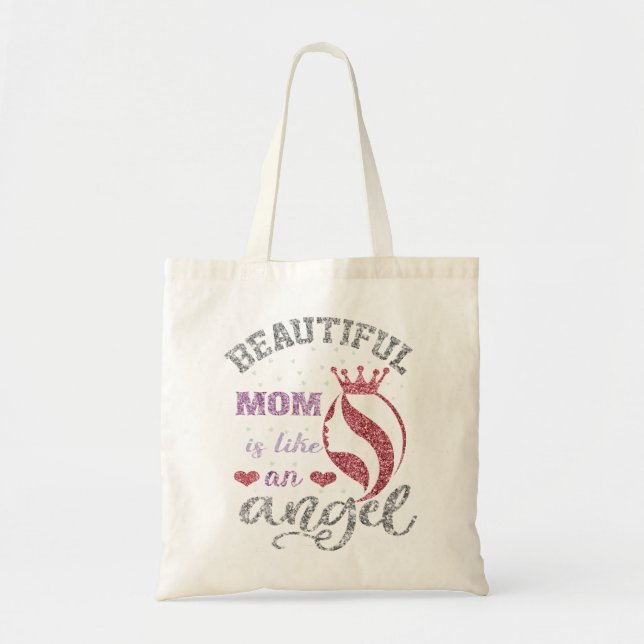 Bolsa Tote A linda mãe é como um anjo (Frente)