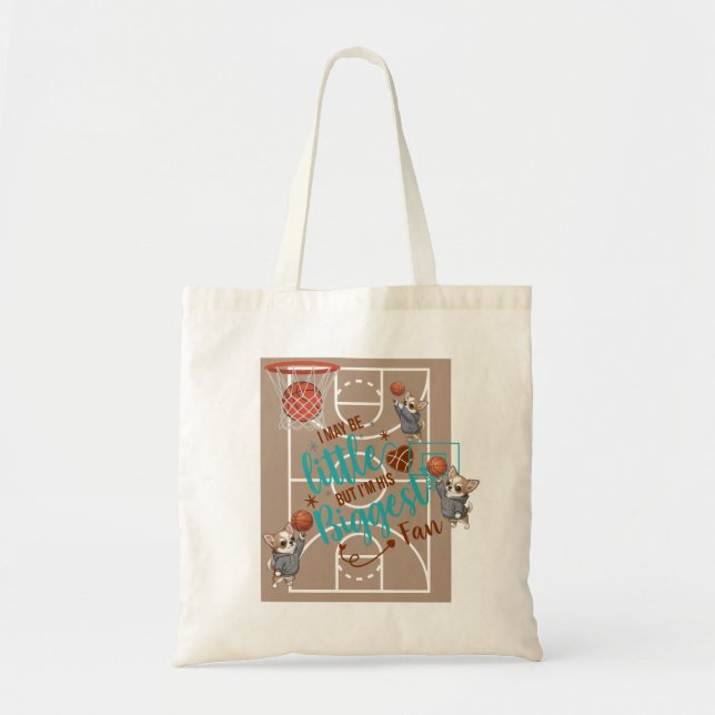 Bolsa Tote A little Chihuahua who loves basketball (Frente)