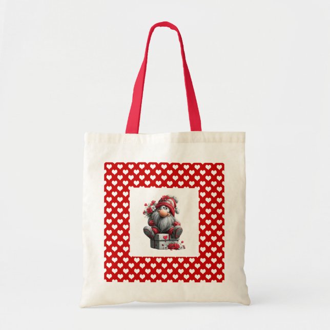 Bolsa Tote "A Love Note for You" Valentine Gnome (Frente)