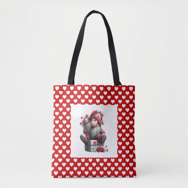 Bolsa Tote "A Love Note for You" Valentine Gnome (Frente)