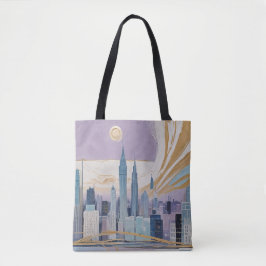 Bolsa Tote A Lunar Cityscape