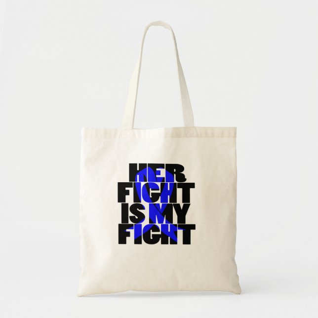 Bolsa Tote A Luta Dela É A Minha Luta Contra O Colon Cancer A (Frente)