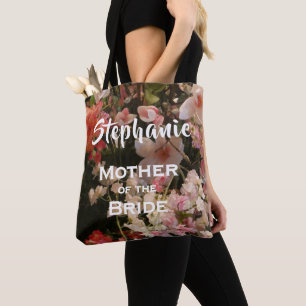 Bolsa Tote A mãe da noiva personalizou muitas flores florais