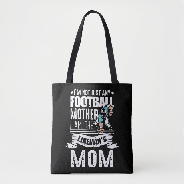 Bolsa Tote A Mãe do Filho Lineman do futebol (Frente)
