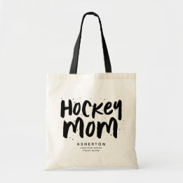 Bolsa Tote A mãe do Hockey Trendy Black Type personalizou a b