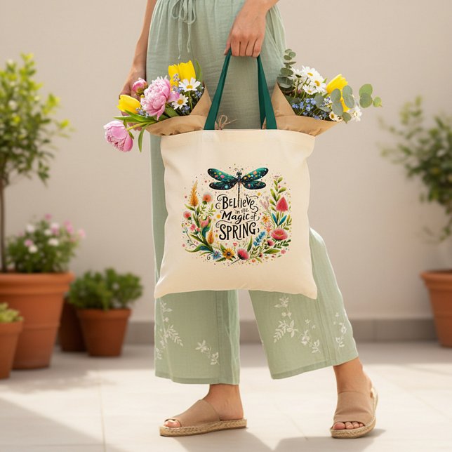 Bolsa Tote A Magia da Primavera floral (Criador carregado)
