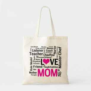 Bolsa Tote A mamã é saco de compras do dia das mães do amor