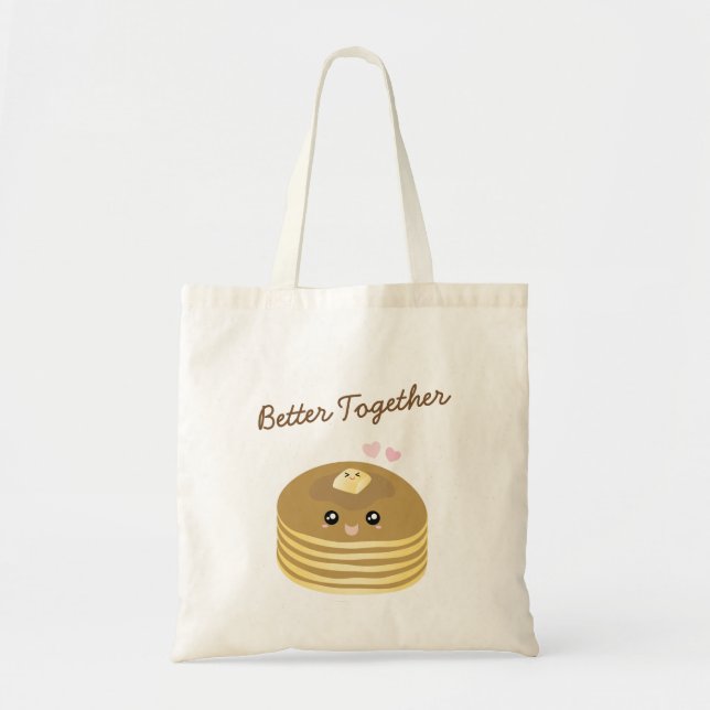Bolsa Tote A Manteiga Bonita Pancakes Melhor Junto Com O Food (Frente)