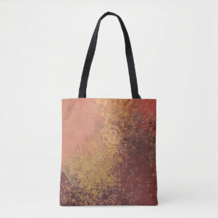 Bolsa Tote A mão fez arte. Textura colorida. Trabalho de arte