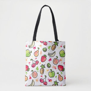 Bolsa Tote a mão tirada frutifica teste padrão
