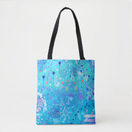 Bolsa Tote A Máquina de Bolhas: Arte Abstrata Azul