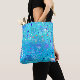 Bolsa Tote A Máquina de Bolhas: Arte Abstrata Azul