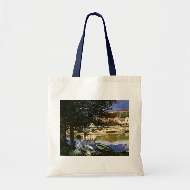 Bolsa Tote A margem do Sena, Bennecourt por Claude Monet (Frente)