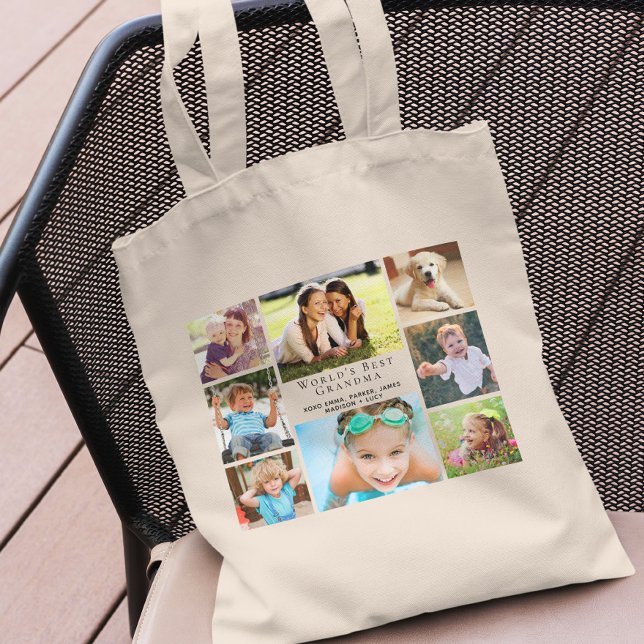 Bolsa Tote A melhor colagem de fotos da vovó do mundo persona (Criador carregado)