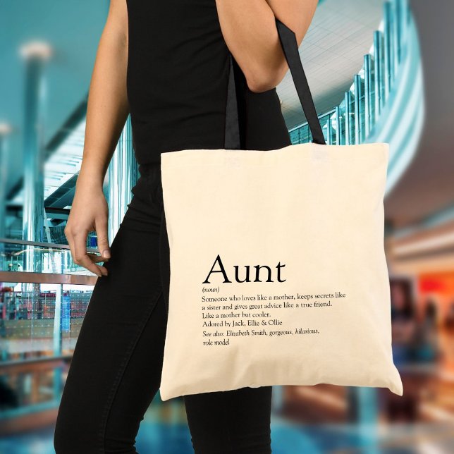 Bolsa Tote A melhor definição de tia do mundo (World's Best Ever Aunt Definition Tote Bag)