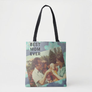 Bolsa Tote A melhor mãe alguma vez fotográfica personalizada,